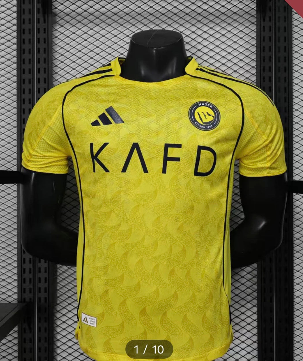 2025/2026 Player Version Al-Nassr Home Football Shirt